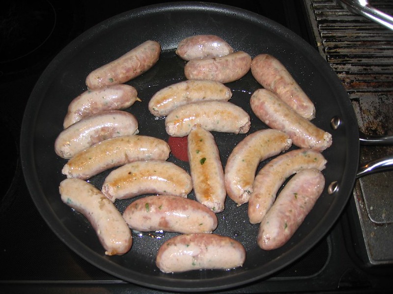 More sausages sizzling